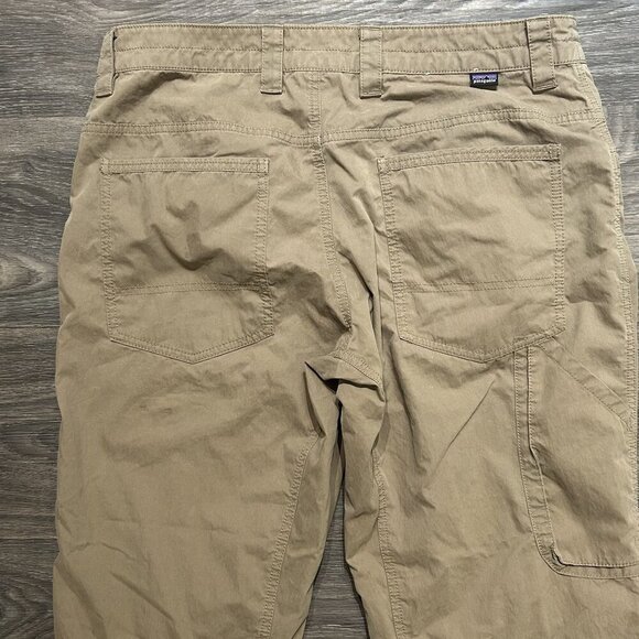 Patagonia Pants 34x31 Lightweight Hiking Straight Leg Organic Cotton Tan READ - Picture 11 of 12